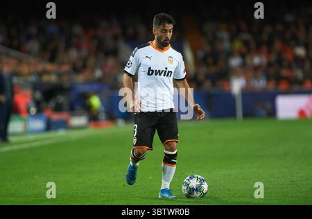 27. November 2019, Valencia, Spanien: Jaume Costa von Valencia während des Gruppenspiels der UEFA Champions League zwischen Valencia und Chelsea im Mestalla Stadium am 27. November 2019 in Valencia, Spanien (Kreditbild: © AFP7 Via ZUMA Wire) Stockfoto