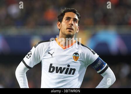 27. November 2019, Valencia, Spanien: Daniel Parejo aus Valencia reagiert beim Spiel der Gruppe H der UEFA Champions League zwischen Valencia und Chelsea am 27. November 2019 im Mestalla Stadium in Valencia (Spanien) (Foto: © AFP7 Via ZUMA Wire) Stockfoto