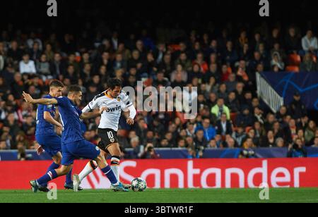 27. November 2019, Valencia, Spanien: Daniel Parejo aus Valencia während des Spiels der Gruppe H der UEFA Champions League zwischen Valencia und Chelsea im Mestalla Stadium am 27. November 2019 in Valencia, Spanien (Kreditbild: © AFP7 Via ZUMA Wire) Stockfoto
