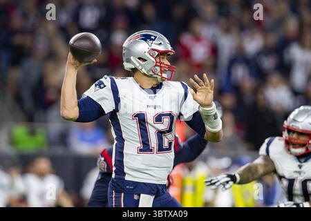 Dezember 2019, Houston, Texas, USA: 1. Dezember, 2019: New England Patriots Quarterback Tom Brady (12) während des ersten Viertels des Spiels gegen die Houston Texans im NRG Stadium in Houston, Texas. (Bild: © Maria Lysaker/ZUMA Wire) Stockfoto