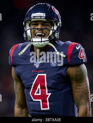 Dezember 2019, Houston, Texas, USA: 1. Dezember, 2019: Houston Texans Quarterback Deshaun Watson (4) während des Spiels gegen die New England Patriots im NRG Stadium in Houston, Texas. (Bild: © Maria Lysaker/ZUMA Wire) Stockfoto