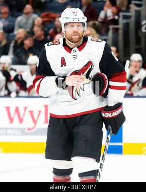 3. Dezember 2019: Die Arizona Coyotes stellen Phil Kessel (81) gegen die Columbus Blue Jackets in ihrem Spiel in Columbus, Ohio, in den Mittelpunkt. Brent Clark/CSM(Bild: &Copy; Brent Clark/CSM via ZUMA Wire) Stockfoto