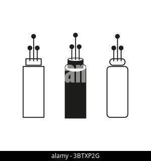Glasfaserkabel. Symbol für die Netzwerkverbindung. Kommunikationsvektorlinien. Element der Internet-Technologie. Stock Vektor