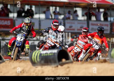 Oktober 2020, Arroyomolinos, MADRID, SPANIEN: Illustration, Abfahrt während der MX2-Weltmeisterschaft, Grand Prix von Spanien, gefeiert auf der Intu Xanadu Track am 11. oktober 2020 in Arroyomolinos, Madrid, Spanien. (Bild: © Oscar J. Barroso/AFP7 via ZUMA Wire) Stockfoto