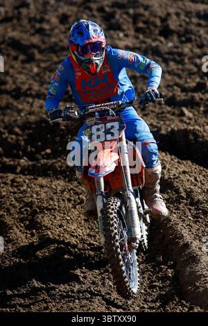 11. Oktober 2020, Arroyomolinos, MADRID, SPANIEN: Nathan Renkens von Belgien im Einsatz während der MX2-Weltmeisterschaft, Spanien Grand Prix, gefeiert am 11. oktober 2020 auf der Intu Xanadu Track in Arroyomolinos, Madrid, Spanien. (Bild: © Oscar J. Barroso/AFP7 via ZUMA Wire) Stockfoto