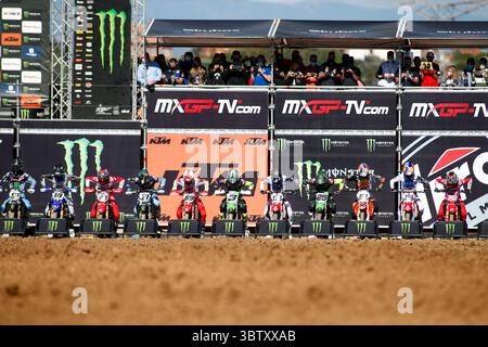 Oktober 2020, Arroyomolinos, MADRID, SPANIEN: Illustration, Abfahrt während der MXGP-Weltmeisterschaft, Grand Prix von Spanien, gefeiert am 11. oktober 2020 auf der Intu Xanadu Track in Arroyomolinos, Madrid, Spanien. (Bild: © Oscar J. Barroso/AFP7 via ZUMA Wire) Stockfoto