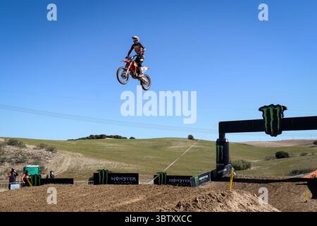 11. Oktober 2020, Arroyomolinos, MADRID, SPANIEN: Jorge Prado os Spain in Aktion während der MXGP World Championship, Spanien Grand Prix, gefeiert am 11. oktober 2020 auf der Intu Xanadu Track in Arroyomolinos, Madrid, Spanien. (Bild: © Oscar J. Barroso/AFP7 via ZUMA Wire) Stockfoto