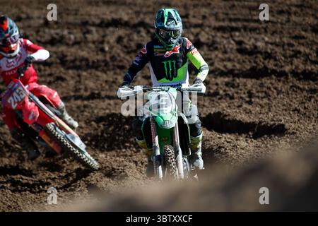 11. Oktober 2020, Arroyomolinos, MADRID, SPANIEN: Romain Febvre von Frankreich im Einsatz während der MXGP-Weltmeisterschaft, Spanien Grand Prix, gefeiert am 11. oktober 2020 auf der Intu Xanadu Track in Arroyomolinos, Madrid, Spanien. (Bild: © Oscar J. Barroso/AFP7 via ZUMA Wire) Stockfoto