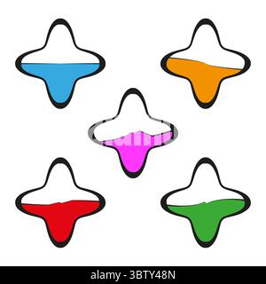 Abstrakte Formen Vektor. Füllelemente für Flüssigkeiten. Farbenfrohe, moderne Formen. Geometrische Grafik umreißen. Stock Vektor