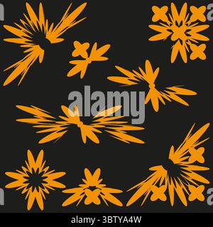 Abstraktes Blattmuster. Organische Form Vektor. Stilvolles Blumendesign. Abbildung mit dunklem Hintergrund Stock Vektor