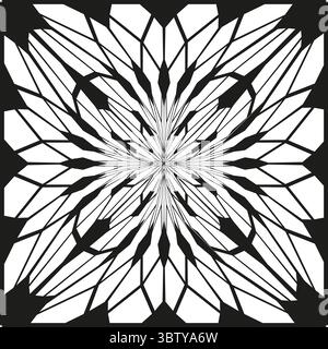 Weißes geometrisches Muster. Vektor mit Blumenform. Abstrakte Mandala-Illustration. Dekorative Strichbilder. Stock Vektor