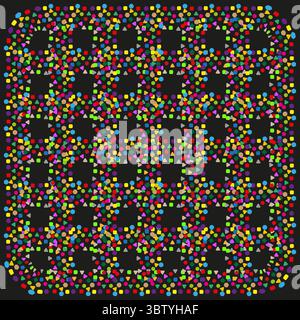 Pixelgrafik. Bunte Mosaikpunkte. Abstrakter Vektorhintergrund. Digitale Glitchtextur Stock Vektor