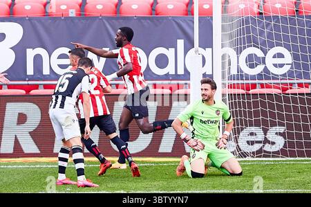 18. Oktober 2020, Bilbao, VIZCAYA, SPANIEN: Koke Vegas von Levante während der spanischen Liga La Liga Santander, Fußballspiel zwischen Athletic Club de Bilbao und Levante UD im San Mames Stadion am 18. Oktober 2020 in Bilbao, Spanien. (Bild: © Inigo Larreina/AFP7 via ZUMA Wire) Stockfoto