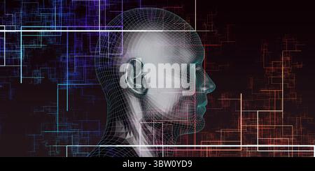 Genetik mit wissenschaftlichen Daten als ein futuristisches Konzept Stockfoto