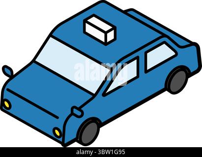 Fahrzeugsymbol, einfache und niedliche isometrische Linienzeichnung Symbol des Fahrerhauses, Vektorillustration Stock Vektor