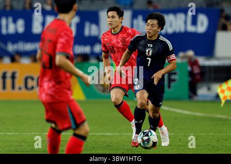Yongin, Südkorea. Juli 2025. Yuki Soma (JPN) Fußball/Fußball : EAFF E-1 Fußball Meisterschaft 2025 Männer Spiel zwischen Japan und Südkorea im Yongin Mireu Stadium in Yongin, Südkorea . Quelle: AFLO/Alamy Live News Stockfoto