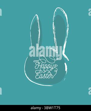 Osterhase. Happy Easter Card. Handgezeichnet. Nicht AI, Vektorillustration Stock Vektor