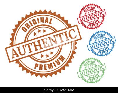 Ein authentisches Original Premium-Produkt-Stempelpaket, Grunge Rubber Approved Etikettenvektoren Stock Vektor