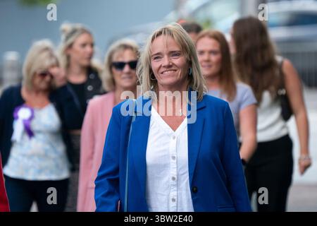 Dundee, Schottland, Großbritannien. Juli 2025. Die Krankenschwester des Arbeitsgerichts Sandie Peggie gegen NHS Fife kehrt in Dundee zurück. Bild: Sandie Peggie. Iain Masterton/Alamy Live News Stockfoto
