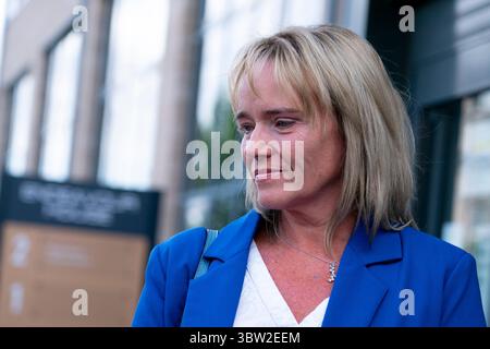 Dundee, Schottland, Großbritannien. Juli 2025. Die Krankenschwester des Arbeitsgerichts Sandie Peggie gegen NHS Fife kehrt in Dundee zurück. Bild: Sandie Peggie. Iain Masterton/Alamy Live News Stockfoto