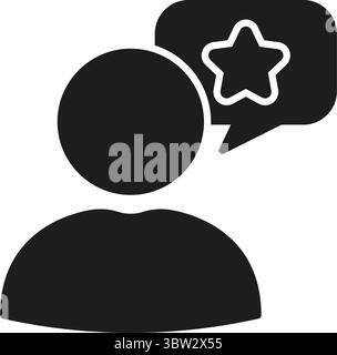Symbol Benutzerprüfung Und Feedback Ausgefüllt. Silhouettensymbol Für Kundenzufriedenheit Und Bewertung. Repräsentiert Meinungen, Erfahrungsberichte Und Qualitätsbewertungen Stock Vektor