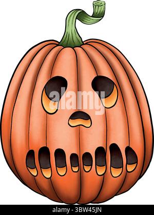 Digitales Set halloween Kürbisse. Herbstdekoration Stock Vektor
