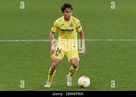 5. November 2020, Villarreal, SPANIEN: Takefusa Kubo von Villarreal CF während des Europa League-Fußballspiels zwischen Villarreal CF und Maccabi Tel Aviv im Estadio de la Ceramica in Villarreal, Spanien. (Bild: © David Ramirez/DAX via ZUMA Wire) Stockfoto