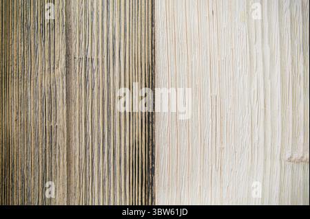 Zweifarbige Holzmuster oberer Tischboden Hintergrund. Hintergrund strukturiert und Tapetenkonzept Stockfoto