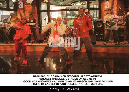 1. JANUAR 2011 - K20152AR: DIE BAHA-MÄNNER SPIELEN SPORTHYMNE.“„WER LÄSST DIE HUNDE RAUS“ LIVE IN ABC-NACHRICHTEN.“ „GUTEN MORGEN AMERIKA“ MIT CHARLES GIBSON UND DIANE SAWYER. (Kreditbild: © Andrea Renault/ZUMA Wire) Stockfoto