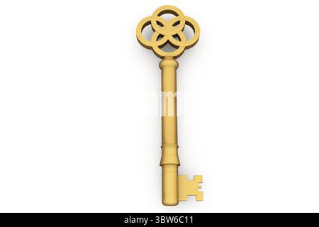 Digital erzeugte glänzenden goldenen Schlüssel Stockfoto