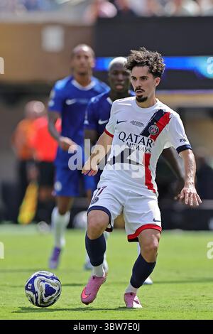 East Rutherford, USA, 13. Juli 2025. Vitinha von PSG, während des Spiels zwischen Chelsea FC und PSG zum Finale der FIFA Club-Weltmeisterschaft 2025, am 13. Juli 2025 im MetLife Stadium in East Rutherford, USA. Foto: Heuler Andrey/DiaEsportivo/Alamy Live News Stockfoto