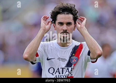 East Rutherford, USA, 13. Juli 2025. Vitinha von PSG, während des Spiels zwischen Chelsea FC und PSG zum Finale der FIFA Club-Weltmeisterschaft 2025, am 13. Juli 2025 im MetLife Stadium in East Rutherford, USA. Foto: Heuler Andrey/DiaEsportivo/Alamy Live News Stockfoto