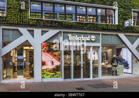 Timberland Store mit kultigem Branding und strapazierfähiger Outdoor-Bekleidung. London, UK, 23. Juli 2023 Stockfoto