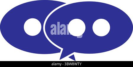 Überlappende blaue Chat-Blasen – Symbol für Kommunikation und Dialog Stock Vektor