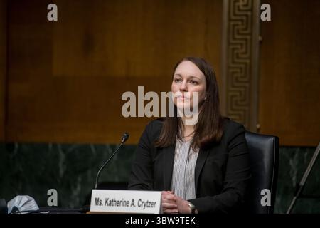 18. November 2020, Washington, District of Columbia, USA: Katherine A. Crytzer tritt am Mittwoch, den 18. November 2020, für eine Anhörung des Senate Committee on the Judiciary Nominations als Bezirksrichterin für den Eastern District of Tennessee im Dirksen Senate Office Building in Washington DC auf. Beschreibung: Rod Lamkey/CNP (Abbildung: © Rod Lamkey – CNP/CNP via ZUMA Wire) Stockfoto