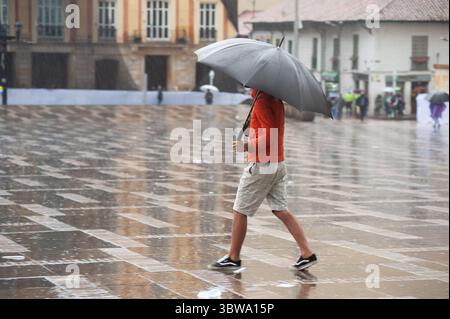 19. November 2020, Bogota, Cundinamarca, kolumbien: Als kolumbien am 19. November 2020 mit starken Regenfällen durch den Hurrikan IOTA konfrontiert war, sehen sich die Bürger von Bogota nun schweren Regenfällen ausgesetzt, die durch das Nina-Phänomen verursacht wurden (Foto: © Chepa Beltran / Vwpics/VW Pics via ZUMA Wire) Stockfoto