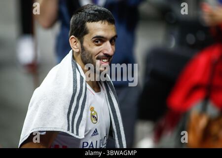 22. November 2020, MADRID, SPANIEN: Facundo Campazzo von Real Madrid sieht während der spanischen Liga, Liga ACB Endesa, Basketballspiel zwischen Real Madrid und Baxi Manresa im Pavillon des Wizink Center am 22. November 2020 in Madrid, Spanien, an. (Bild: © Oscar J. Barroso/AFP7 via ZUMA Wire) Stockfoto