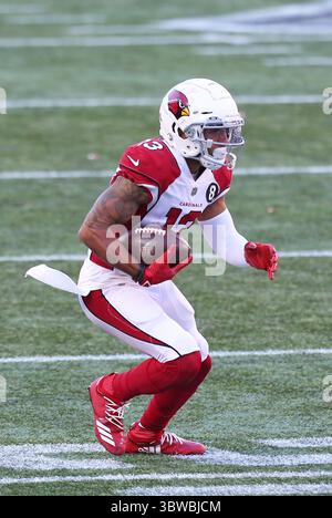 November 2020; Foxborough, MA, USA; der Spieler Christian Kirk (13) der Arizona Cardinals spielte im Spiel der Arizona Cardinals und New England Patriots im Gillette Stadium. Anthony Nesmith/CSM(Credit Image: &Copy; Anthony Nesmith/CSM via ZUMA Wire) Stockfoto