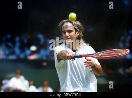 Wimbledon Tennis Turnier 1991 Andre Agassi Stockfoto
