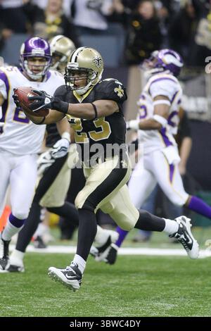 24. Januar 2010: Während der NFC Championship zwischen den Minnesota Vikings und den New Orleans Saints im Louisiana Superdome in New Orleans, Louisiana. (Kreditbild: © Don Page/ZUMA Wire) Stockfoto