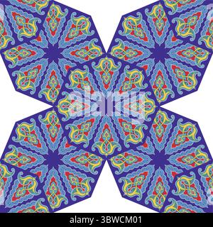 Geometrisches Nahtloses Muster Arabesk. Dekoratives Asiatisches Folk-Muster. Ethnische Ornamente, Kirgisisch, Kasachisch, Baschkiren, Tataren, Yakut Mongolen Stock Vektor