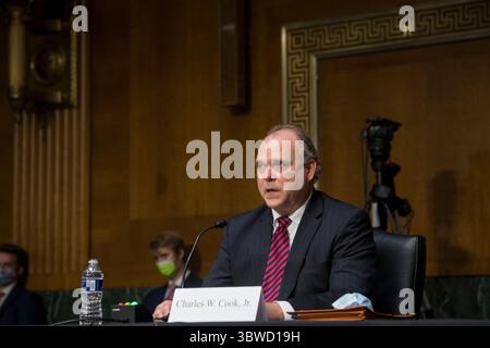 9. Dezember 2020, Washington, District of Columbia, USA: Charles W. Cook, Jr. tritt am Mittwoch, 9. Dezember 2020 vor einem Senatsausschuss für Umwelt und öffentliche Arbeiten â€“ SubCommittee on Clean Air and Nuclear Safety Hearing vor, um Mitglied des Board of Directors der Tennessee Valley Authority im Dirksen Senate Office Building am Capitol Hill in Washington, DC zu werden. Beschreibung: Rod Lamkey/CNP (Abbildung: © Rod Lamkey – CNP/CNP via ZUMA Wire) Stockfoto