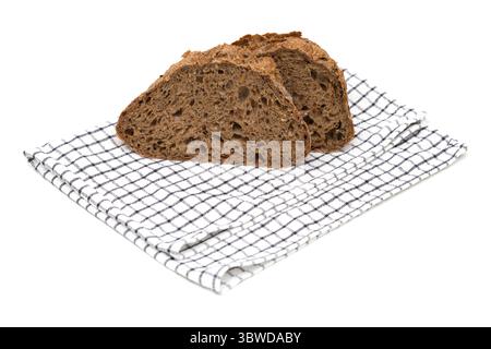 Sauerteig gesäuertes rundes Malzbrot mit verschiedenen Samen Stockfoto