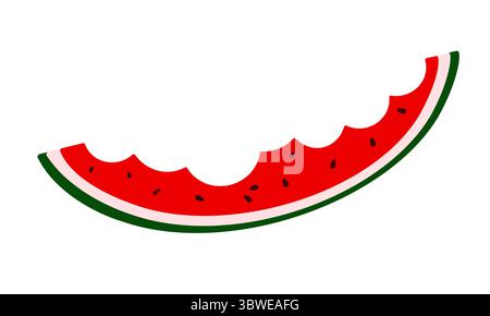 In Scheiben geschnittene Wassermelone, süße reife köstliche Früchte, rotes Fruchtfleisch mit grüner Schale, Bio-Diät-Zutat für Dessert, gesundes veganes Lebensmittelbild für Sommerdesign, Projekte, Menü, Verpackungsdekor Stock Vektor