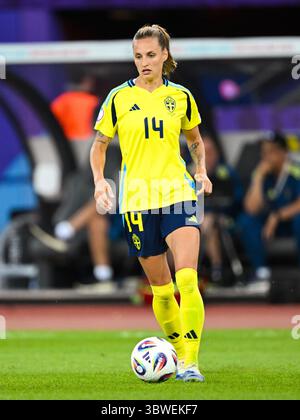 ZÜRICH - Nathalie Bjorn von Schweden während des EM-Gruppenspiels zwischen Schweden und Deutschland im Stadion Letzigrund in Zürich. ANP | Hollandse Hoogte | GERRIT VAN KEULEN Stockfoto