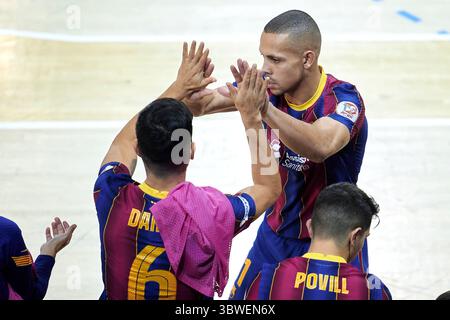 22. Dezember 2020, Barcelona, Spanien: Ferrao vom FC Barcelona während des LNFS-Spiels zwischen dem FC Barcelona und Pescados Ruben Burela im Palau Blaugrana in Barcelona. (Kreditbild: © Gerard Franco/DAX via ZUMA Wire) Stockfoto
