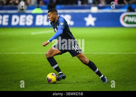 14. November 2019, Paris, Frankreich: Kylian MBAPPE aus Frankreich während der UEFA-Euro-Qualifikation - Spiel der Gruppe H zwischen Frankreich und Moldawien in Paris am 14. November 2019. (Bild: © Matthieu Mirville/ZUMA Wire) Stockfoto