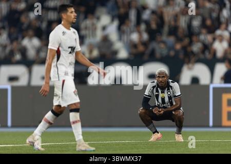 Rio De Janeiro, Brasilien. Juli 2025. RIO DE JANEIRO, BRASILIEN - 16. JULI: CUIABANO von Botafogo nach dem Unentschieden zwischen Botafogo und Vitoria im Rahmen der Brasileirao 2025 im Estadio Olimpico Nilton Santos am 16. Juli 2025 in Rio de Janeiro, Brasilien. Quelle: Ruano Carneiro/Alamy Live News Stockfoto