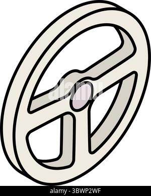 Einfaches und niedliches isometrisches Liniensymbol des Lenkrads für Auto-Steuerung und Wartung Illustration, Vektor-Illustration Stock Vektor