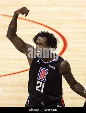 30. Juni 2021, Los Angeles, Kalifornien, USA: Patrick Beverley #21 der Los Angeles Clippers während des 6. Spiels des Endspiels der Western Conference 2021 NBA-Playoff gegen die am Mittwoch, 30. Juni 2021 im Staples Center in Los Angeles, Kalifornien. Clippers verlieren gegen Sonnen, 103-130. JAVIER ROJASPI (Bild: © Prensa Internacional Via ZUMA Wire) Stockfoto